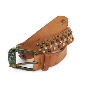 Joe\'s Jeans Studded Brown Leather Belt Joe main image 3